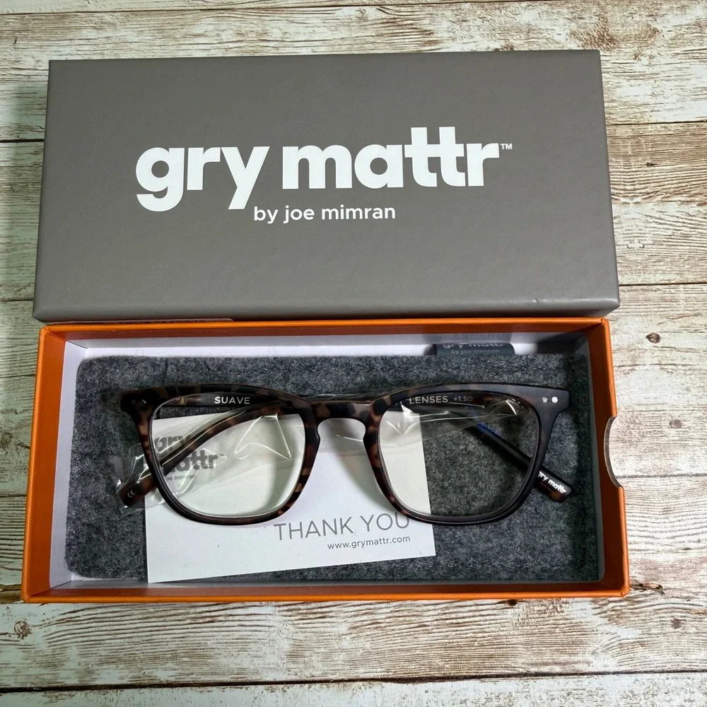 Gry Mattr Reading Glasses Unisex +1.50 Tortoise Suave Blue Light Blocking New